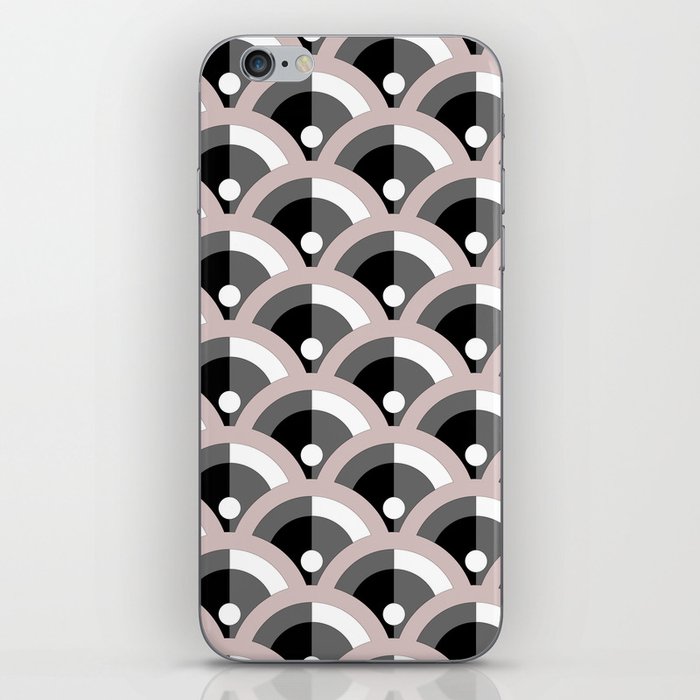 Pink Gray Black White Scallop Polka Dot Pattern Pairs Dulux 2022 Popular Colour Rose Canopy iPhone Skin