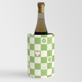 Happy Checkered pattern green Wine Chiller