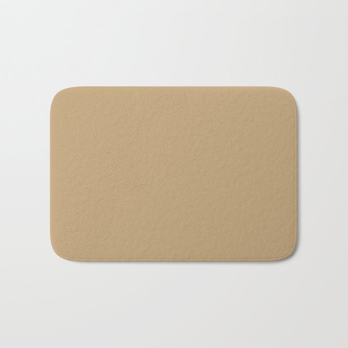 Medium Tan Brown Solid Color Pairs PPG Applesauce Cake PPG1095-5 - All One Single Shade Hue Colour Bath Mat