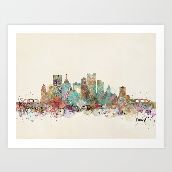 Pittsburgh Pennsylvania skyline Art Print