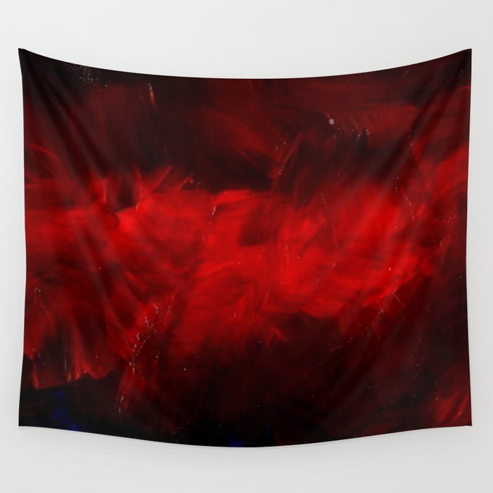 Red And Black Luxury Abstract Gothic Glam Chic by Corbin Henry Wall Tapestry