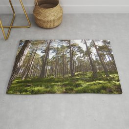 Early Summer Woodland in the Scottish Highlands Area & Throw Rug