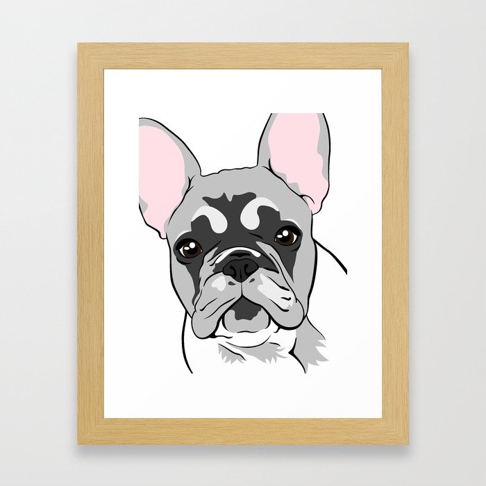 Jersey the French Bulldog Framed Art Print