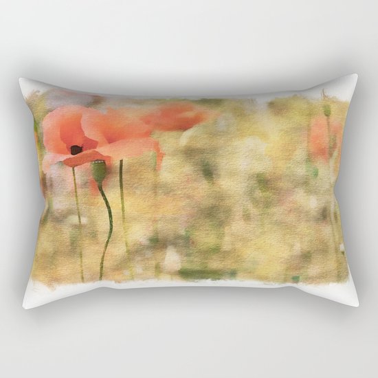 Poppy meadow - photoadaption Rectangular Pillow