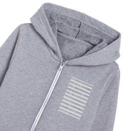 Vintage Beach Stripes Gray Kids Zip Hoodie