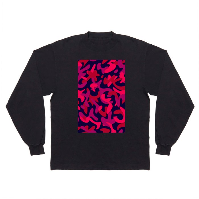 Black, Red & Pink Colorful Cama Design  Long Sleeve T Shirt