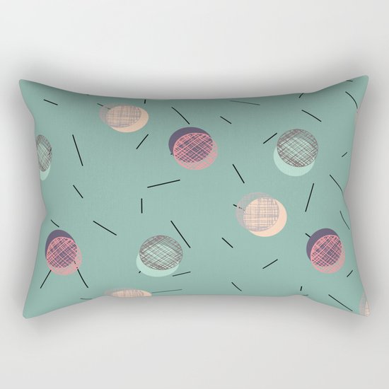 Scrawled Polka Dots and Sticks Rectangular Pillow