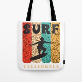 Surf California Colorful Design Tote Bag