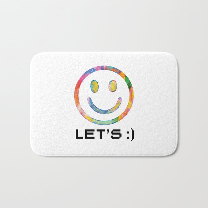 Smiley Face Colorful Bath Mat