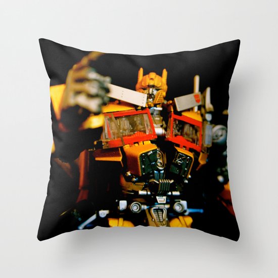 Golden Optimus Throw Pillow