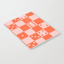 Checkered Dice Pattern (Creamy Pink & Sweet Orange Color Palette) Notebook