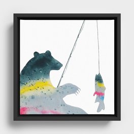Fish & Bear Framed Canvas