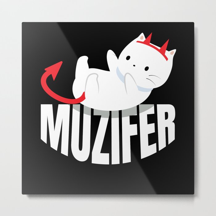 Muzifer Cat Kitten Devil Lucifer Metal Print