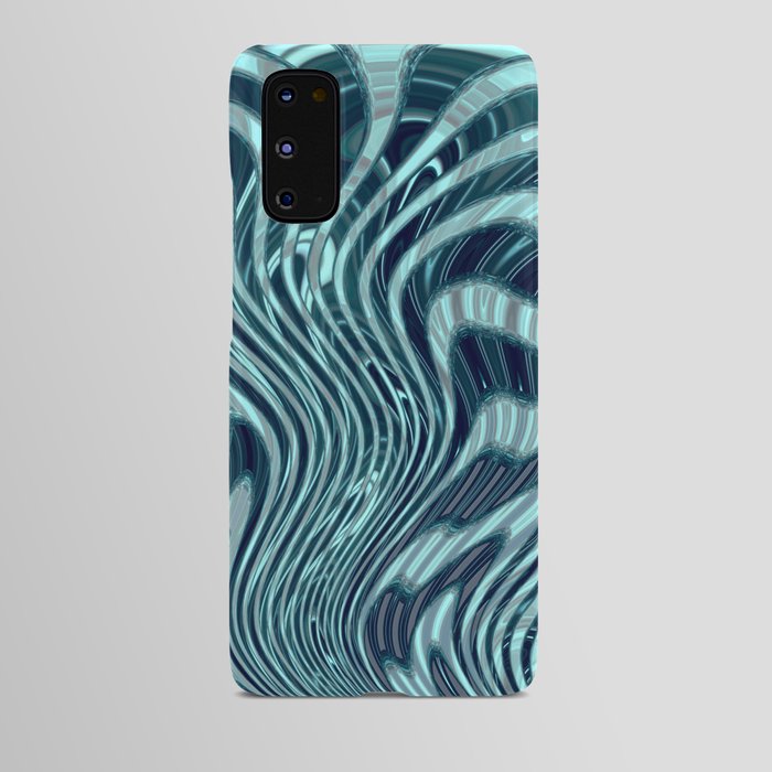 Blue Psychedelic Line Wave Android Case