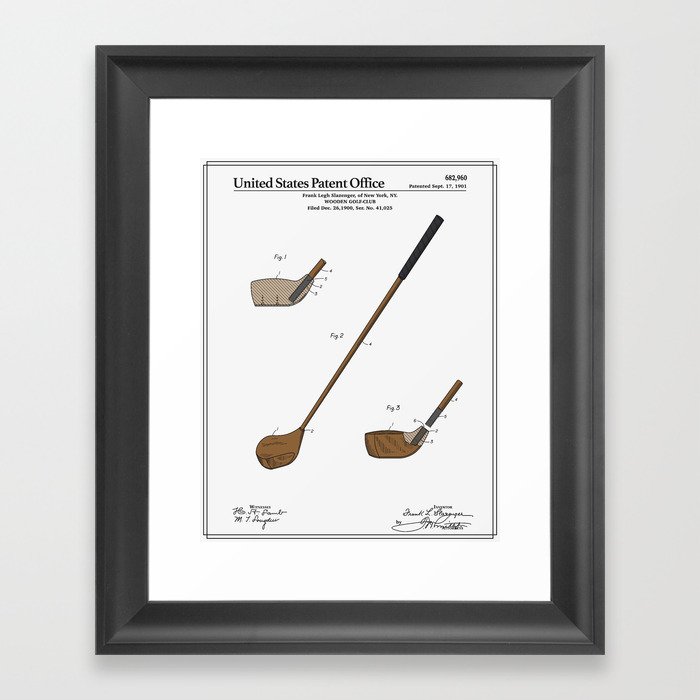 Golf Club Patent Framed Art Print