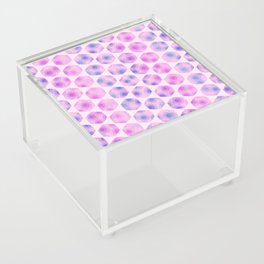 Modern Geometric Hexagons With Swirls Pink Blue Acrylic Box