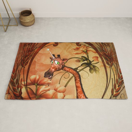 Funny Cute Unicorn Giraffe Rug By Nicky2342 Society6