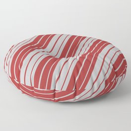 [ Thumbnail: Grey & Brown Colored Stripes Pattern Floor Pillow ]