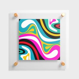 New Groove Retro Swirl Abstract Pattern in Bright 80s Colors Floating Acrylic Print