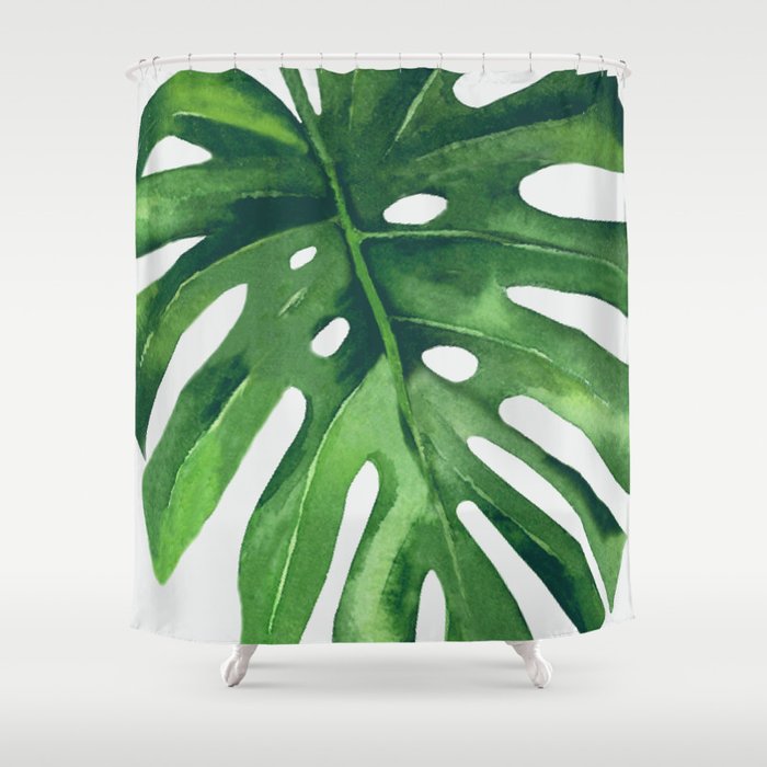 Monstera Leaf Shower Curtain By Nadja1 Society6 Monstera Leaf Shower Curtain