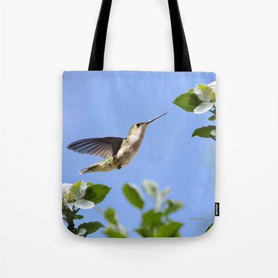 Spring Hummingbird Tote Bag