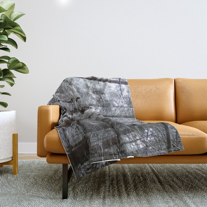 Snow Covered Nature Walk  Throw Blanket