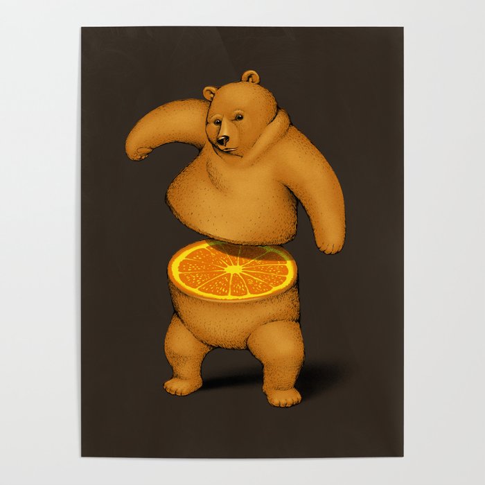 Orange Bear Poster