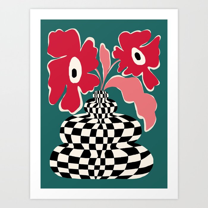 Trippy flower pot 3 Art Print