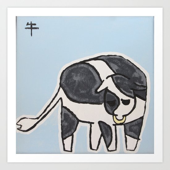 Anime Cow Painting Art Print By Alexispassmore Society6