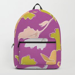 magenta floral Backpack