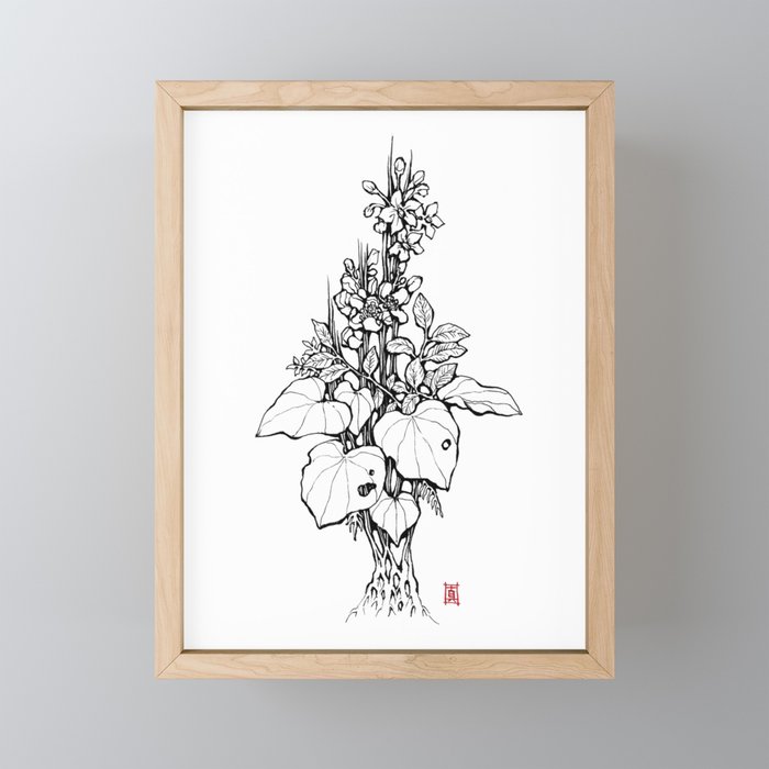 Mixed Plants Framed Mini Art Print