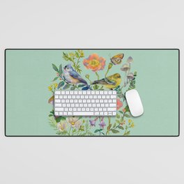 Flower Birds Garden Desk Mat