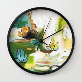 "Rise Above" Original Painting by Flora Bowley Wall Clock