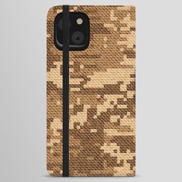 Personalized  I Letter on Brown Military Camouflage Army Commando Design, Veterans Day Gift / Valentine Gift / Military Anniversary Gift / Army Commando Birthday Gift  iPhone Wallet Case