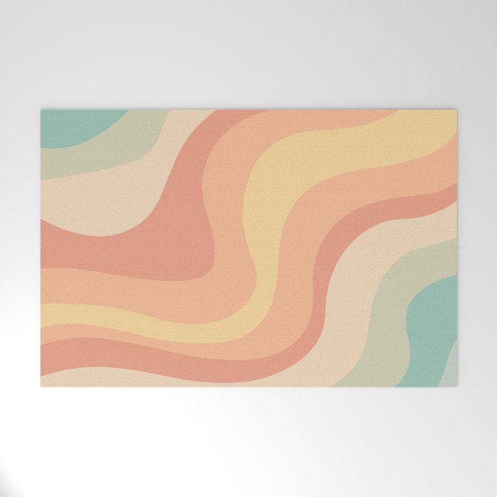 Vintage groovy waves Welcome Mat