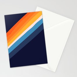 Streak - Dark Blue Colourful Retro Abstract Minimalistic Art Design Pattern Stationery Card