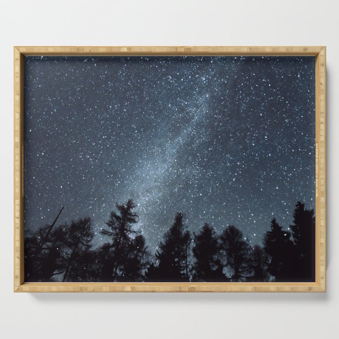 Milky Way in the Woods | Nature and Landscape Photography Serving Tray