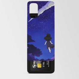 Behold the Galaxy - Anime Girl looking at the Stars Android Card Case
