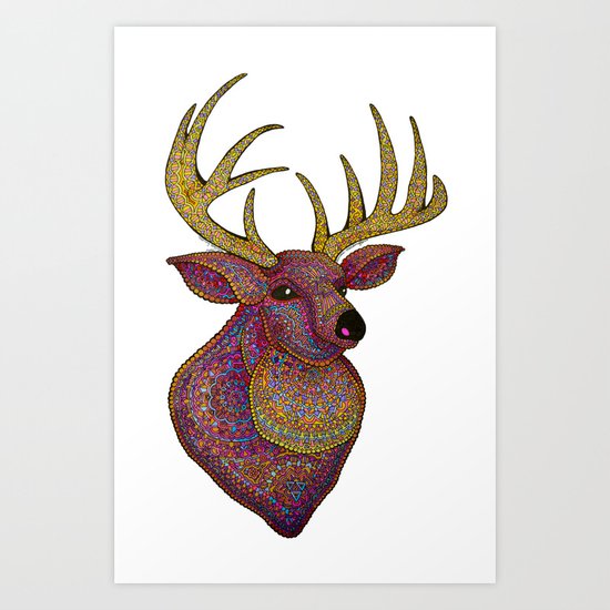 Darling, Detailed Deer Art Print