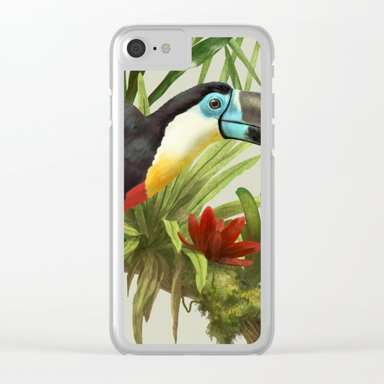Channel- billed toucan vintage illustration. Clear iPhone Case