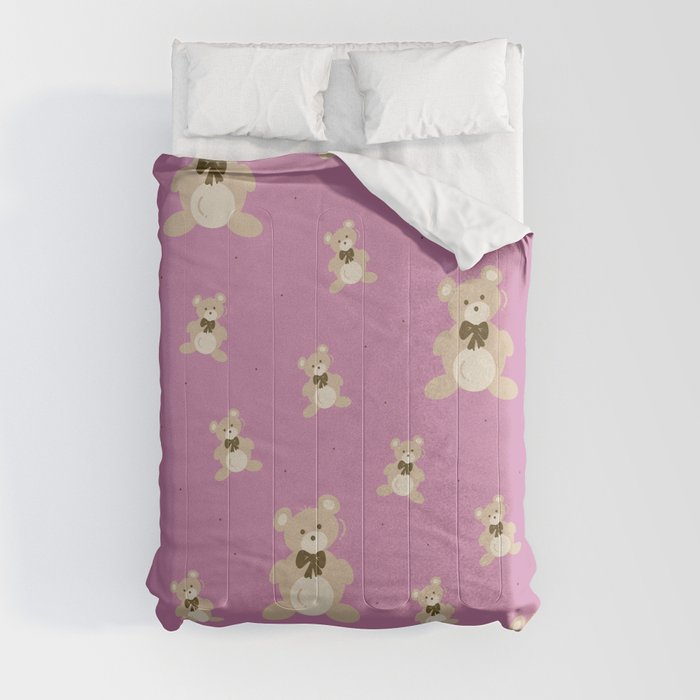 Teddy Bears - Pink Comforter