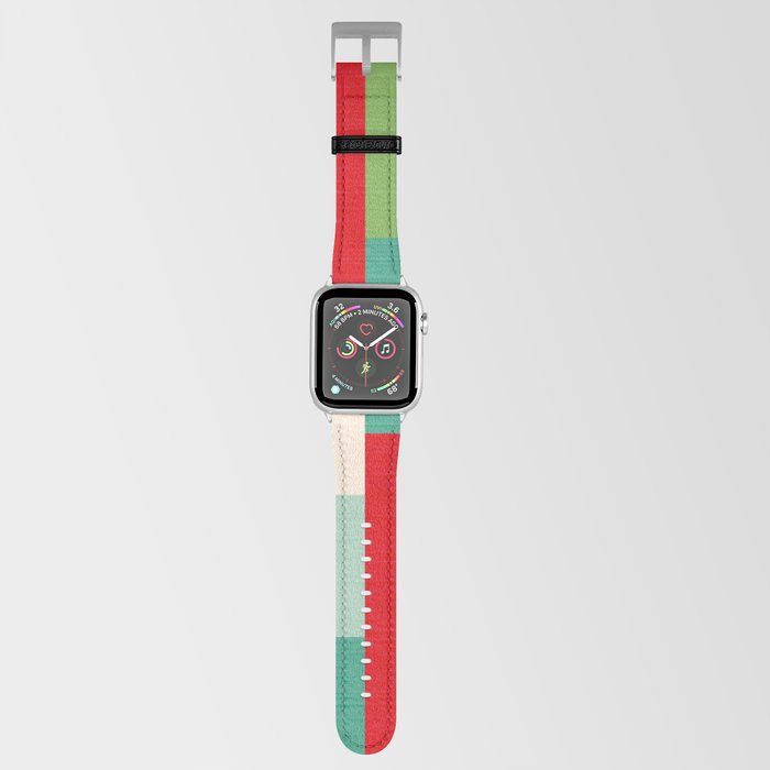 Retro Stripe Pattern red green blue Apple Watch Band by