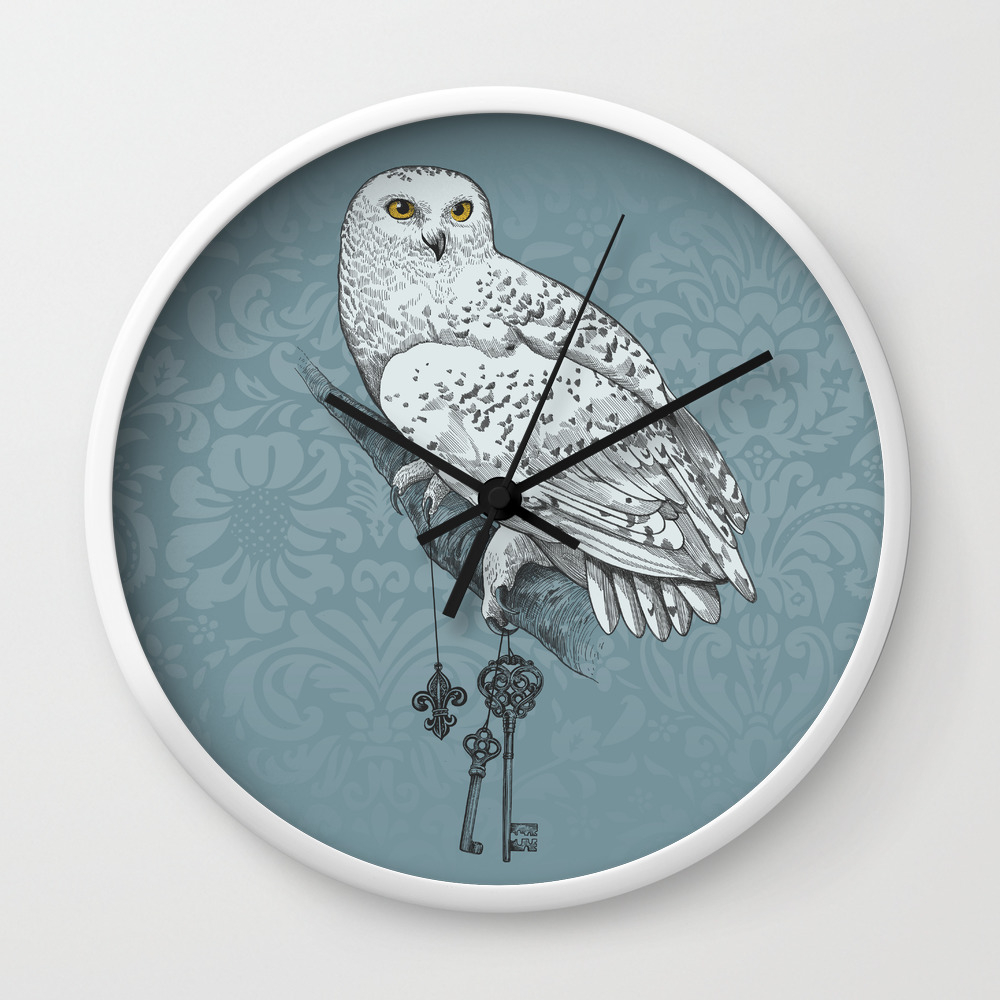 Secrets Of The Snowy Owl Wall Clock
