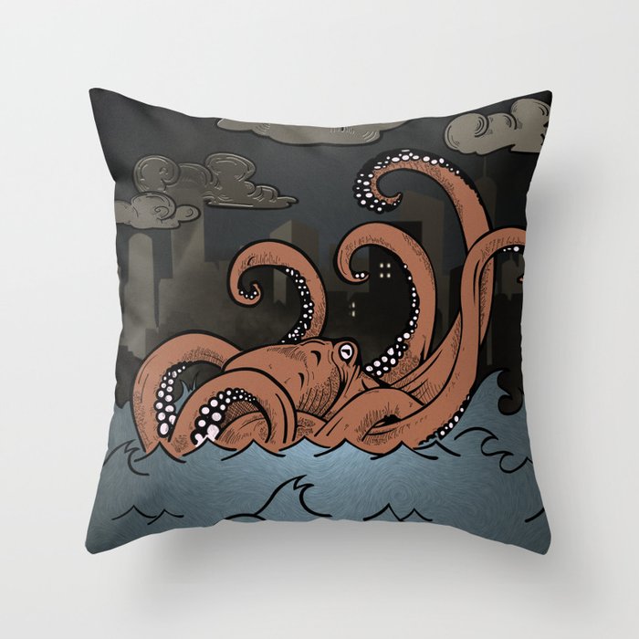 Octopi Movement  Throw Pillow