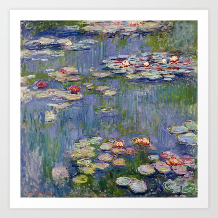 Water Lilies by Claude Monet, 1916 Art Print