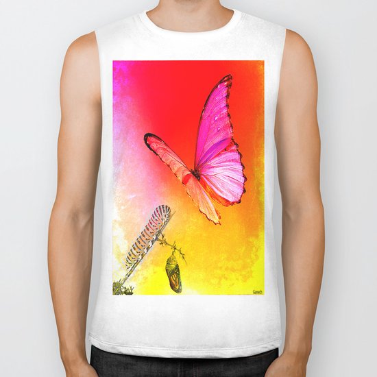 The butterfly, the caterpillar and the chrysalis Biker Tank