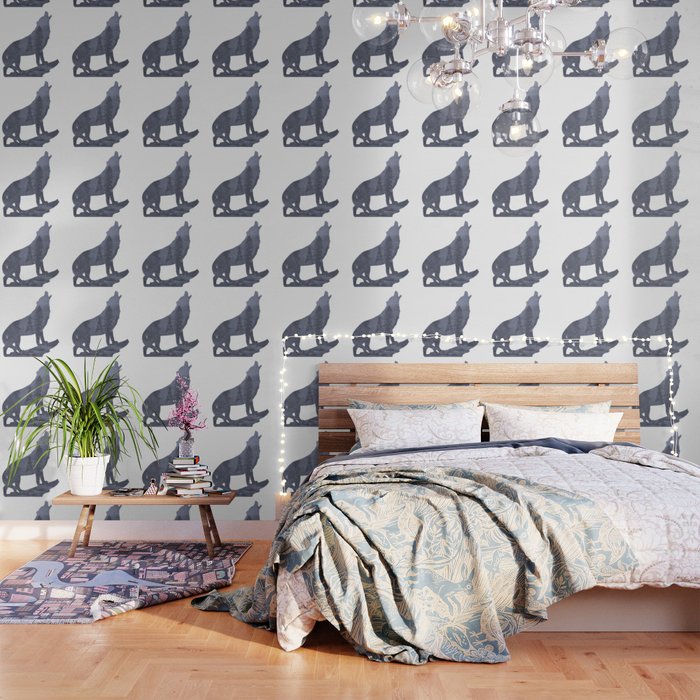 Wolf Silhouette Modern Country Art Modern Farmhouse Art A066