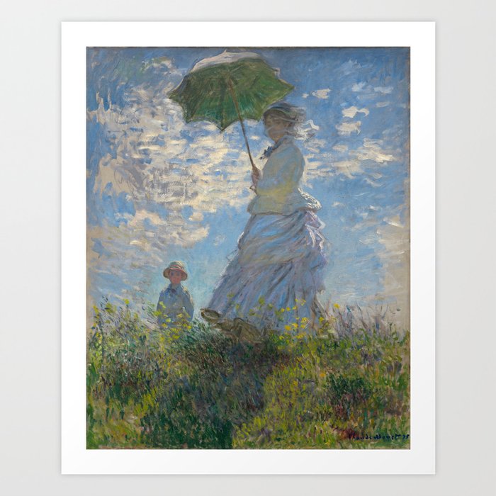 Woman with a Parasol, Monet Art Print