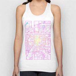 Leicestershire City Map of England - Neon Unisex Tank Top