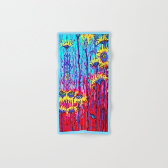 Sunflower Field in Moonlight Abstract Hand & Bath Towel
